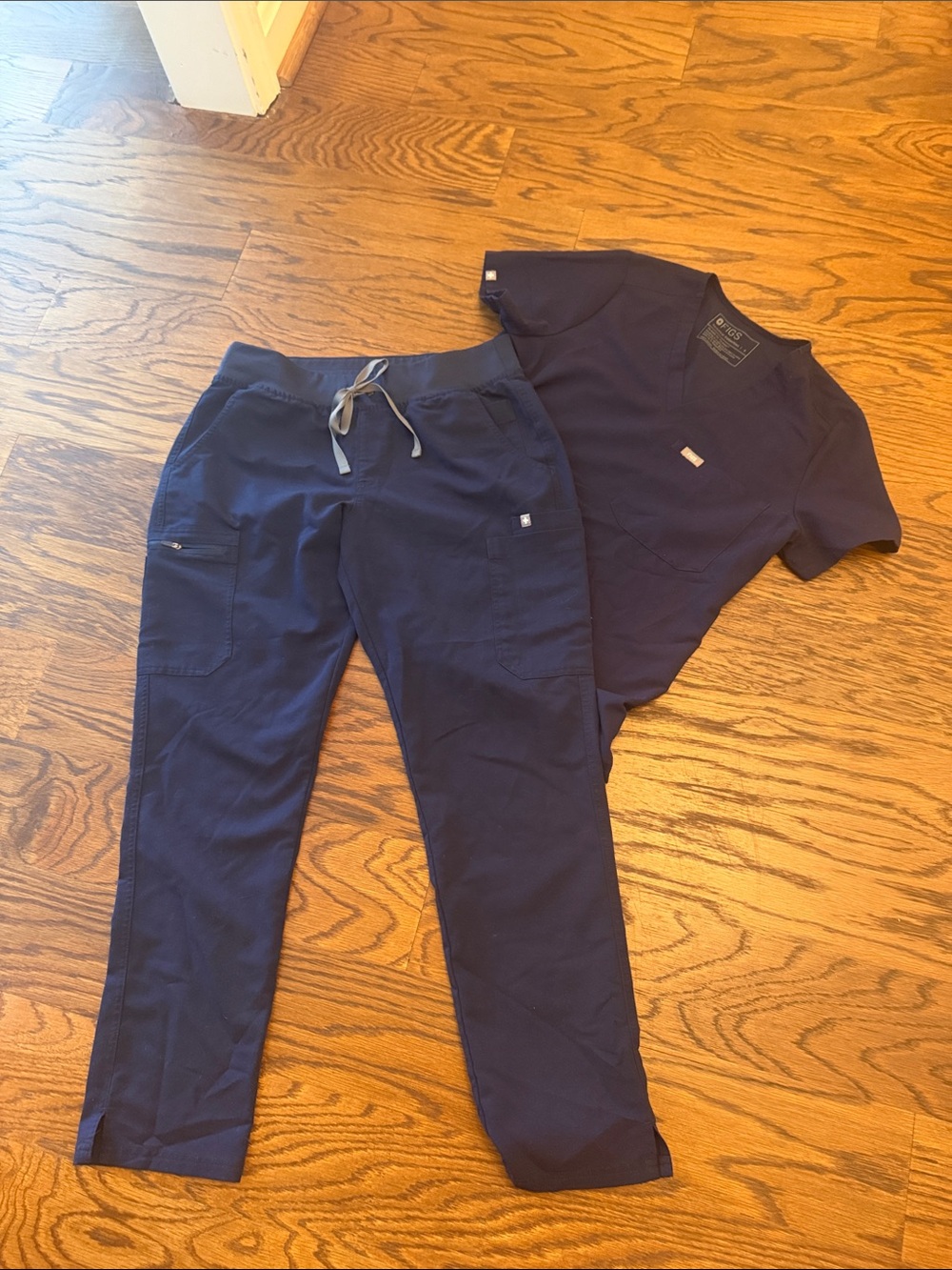 Figs Kids Navy Drawstring Scrub Pants